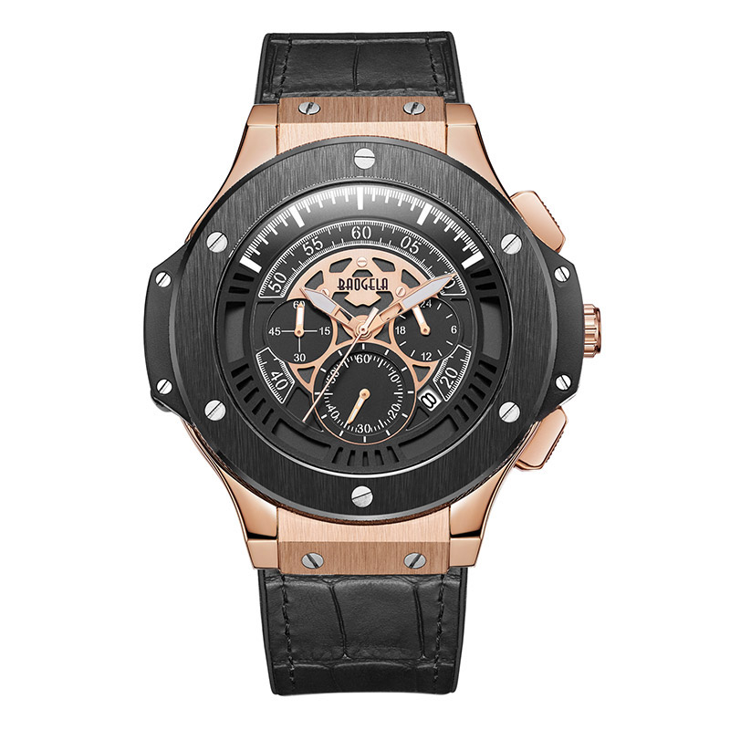 Baogela Hommes Montres Hommes Horloge de Luxe Marque Quartz Sport Montre Rose Chronographe Montre-Breclet Pour Hommes1910