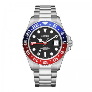 Baogela Нов син Blue Red Water Ghost Watch Men \\\\ \'S Watch 50 метра водоустойчива каишка от неръждаема стомана Swiss Movement Relogio Masculino 22807