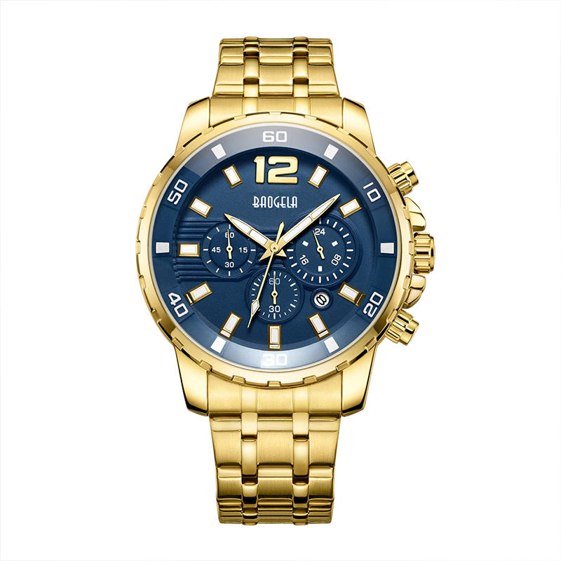 Baogela Quartz Men Gold Watch Top Brand Луксозна армия Военни китки часовници часовник Мъже релогио Маскулино Бизнес Wristwatch 22700